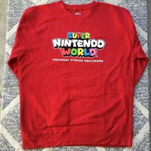 NWT Universal Studios Hollywood Super Nintendo World Red Sweatshirt, Sz XL